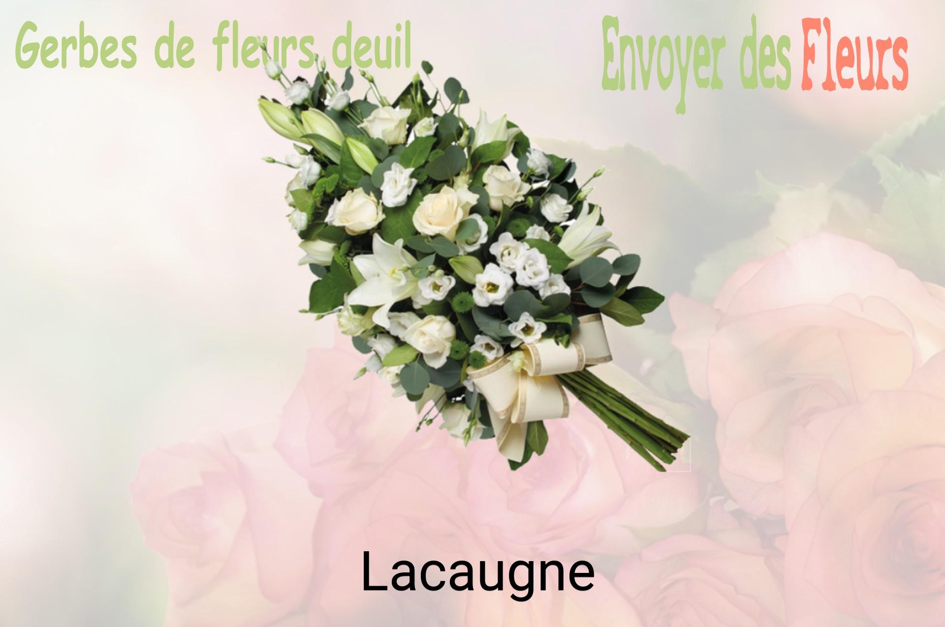 Gerbe de fleurs de deuil livrée à Lacaugne